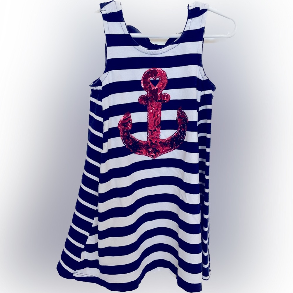 Tommy Bahama navy blue and white dress for girls. Size XS (4). - Picture 3 of 4